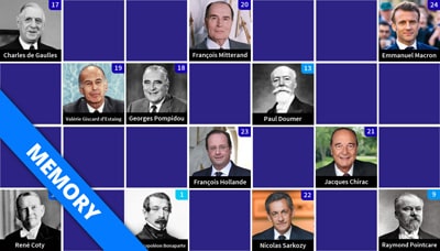 Jeu memory avec les Présidents français Jeu memory avec les Présidents français
