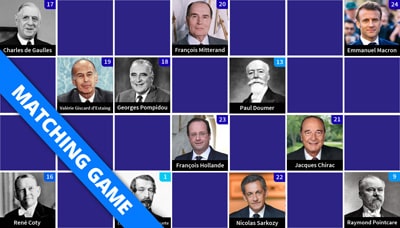 Matching game with French presidents