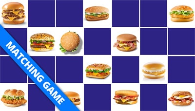 Matching game - Burgers - online and free