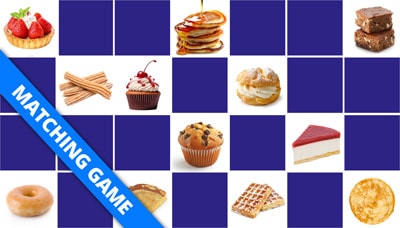 Matching game - Sweet foods - online and free