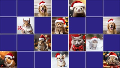 Jeu Memory les Animaux fêtent Noël