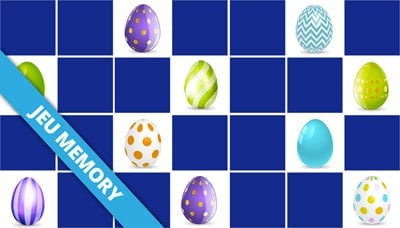 Jeu de memory enfants - Oeufs de Pâques - en ligne et gratuit
