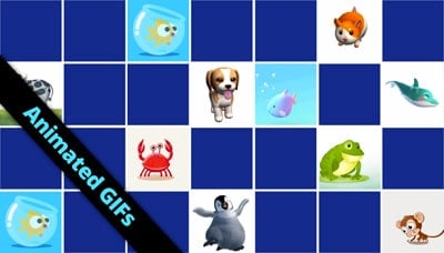 Matching game - Cute Animals animated GIFS - online and free