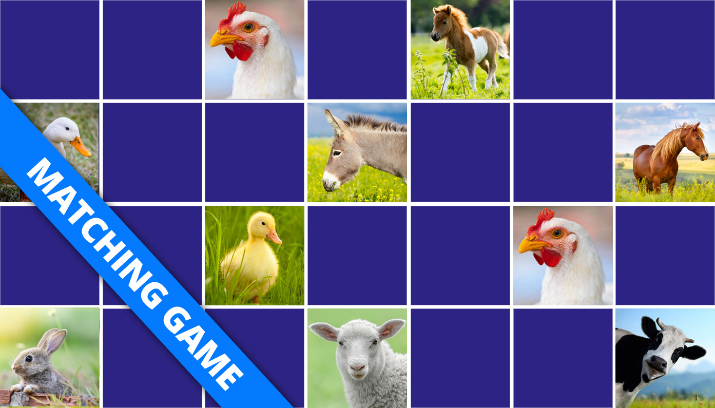 Fuzzy Farm : Animal Matching Game, A Free Games for Kids by