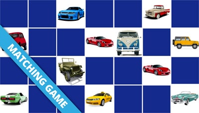 Matching game for seniors - cars - online and free