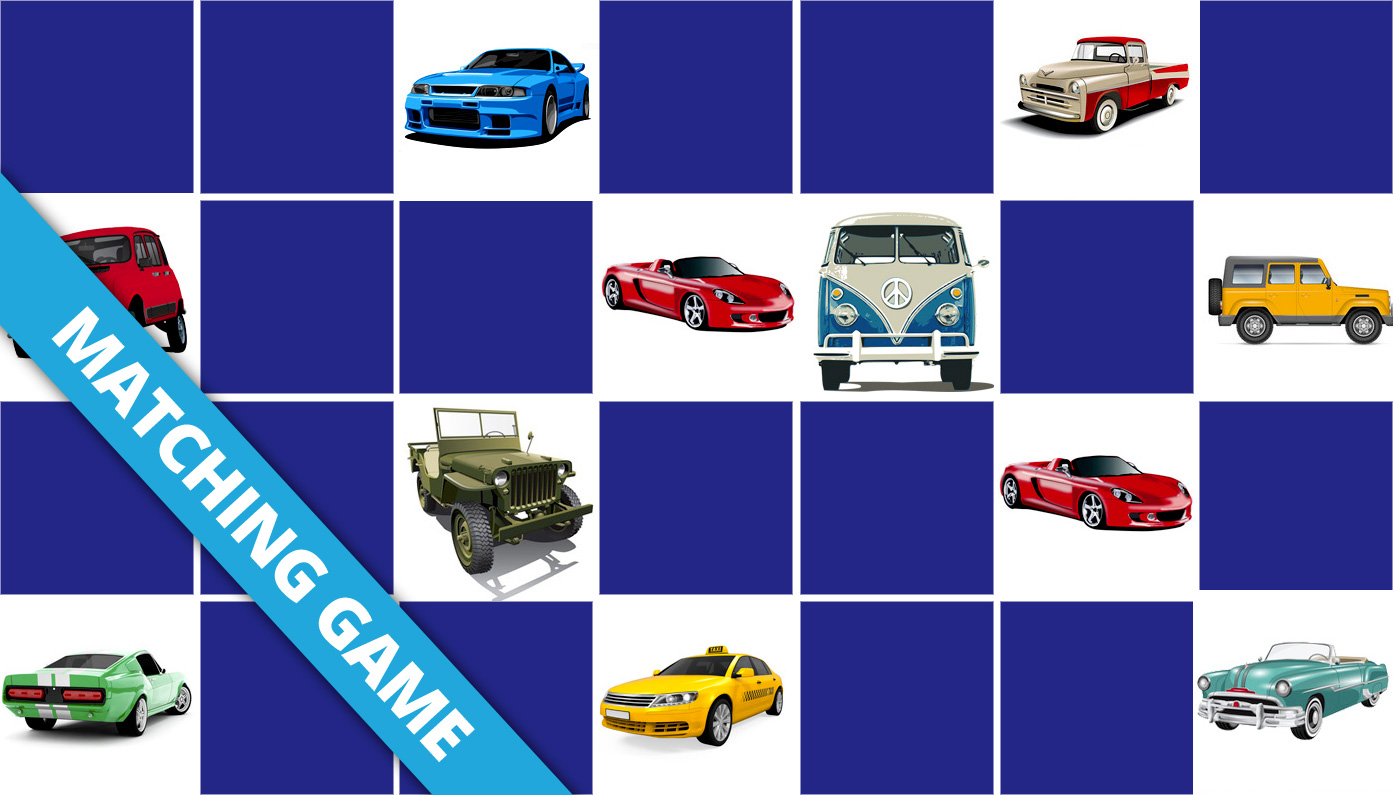 Play matching game for seniors - Cars - Online & Free