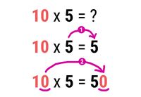 Multiplication 10 x 5 = 50