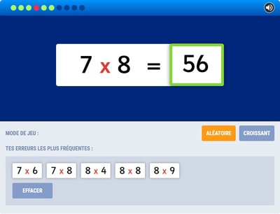 Exercices en ligne de multiplication