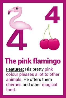 Animal card - the flamingo - number 4