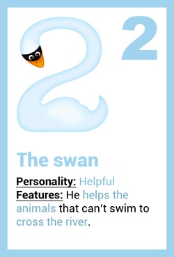 Animal card - the swan - number 2