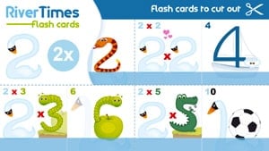 RiverTimes Multiplication Flash Cards - 2 Times table