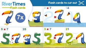 RiverTimes Multiplication Flash Cards - 7 Times table
