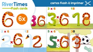 Cartes Flash Multiplication RiverTimes - Table de 6 Cartes Flash Multiplication RiverTimes - Table de 6