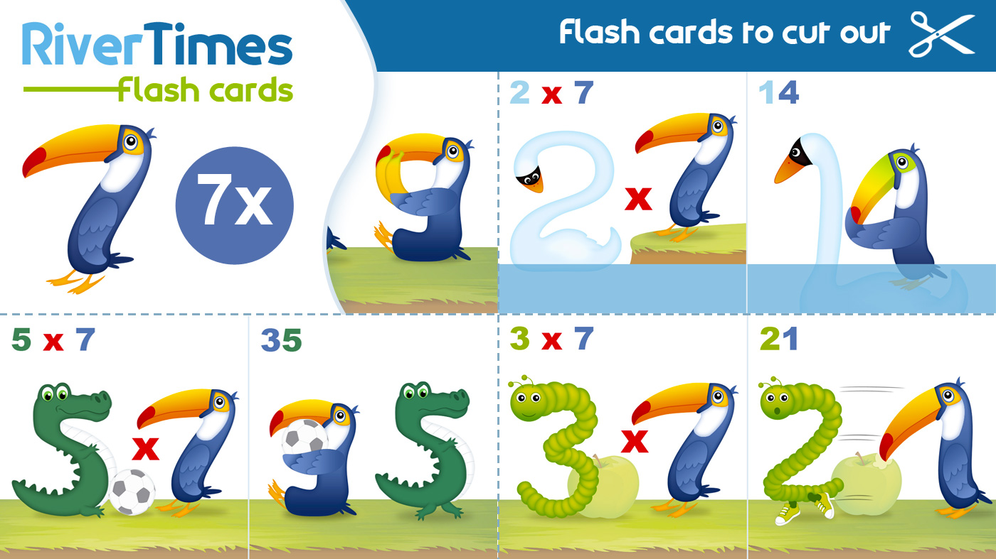 Flashcards 7 Times Table Print For Free Fun Way Rivertimes