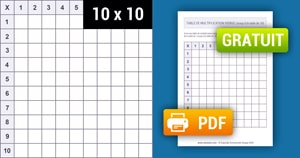 Tableau de multiplication Vierge (de 1 à 10) à Imprimer