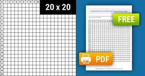 Printable Blank Multiplication Chart (1-20) - Black & White