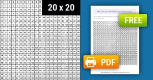 Printable Multiplication Chart (1-20) Printable Multiplication Chart (1-20)