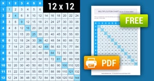 Printable Blue Multiplication Chart (1-12) Printable Blue Multiplication Chart (1-12)