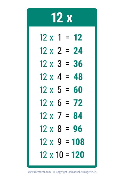 Table de 12