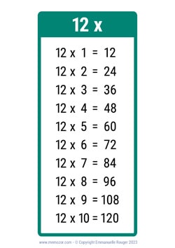 Table de 12 vert foncé à Imprimer