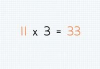 Multiplication result 11x3