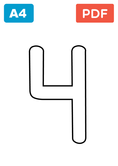 Number 4 for colouring Number 4 for colouring