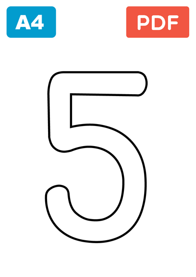 Number 5 for colouring Number 5 for colouring