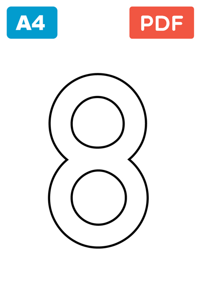 Number 8 for colouring Number 8 for colouring