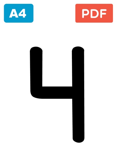 Large printable number 4 Large printable number 4