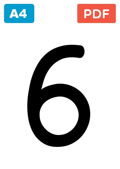 Large printable number 6 Large printable number 6
