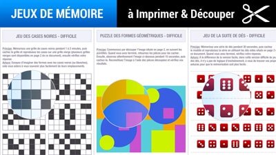 Jeux de mémoire à imprimer gratuits