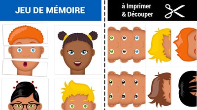 Jeu des visages enfant à imprimer et découper - gratuit Jeu des visages enfant à imprimer et découper  - gratuit