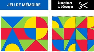 Jeu de mémoire à imprimer - Figure géométrique - Gratuit
