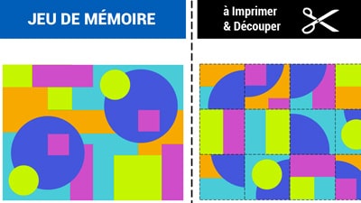 Jeu de mémoire à imprimer - Figure géométrique difficile - Gratuit
