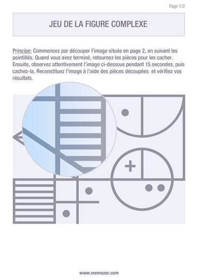 Jeu de mémoire à imprimer - Figure complexe - Gratuit
