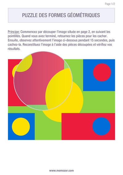 Jeu de mémoire à imprimer - Figure géométrique - Gratuit
