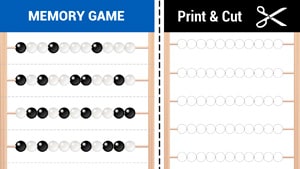 Printable memory game - Abacus (black and white) - Free