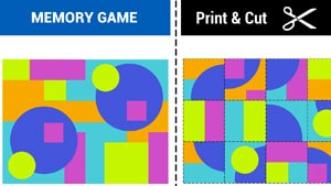 Printable memory game - Geometric shapes difficult - Free Printable memory game - Geometric shapes difficult - Free