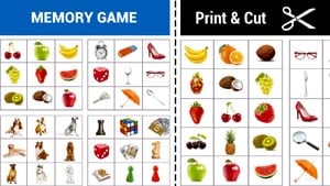 Printable memory game - Grid of pictures - Free