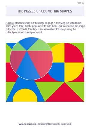 Printable memory game - Geometric shapes - Free