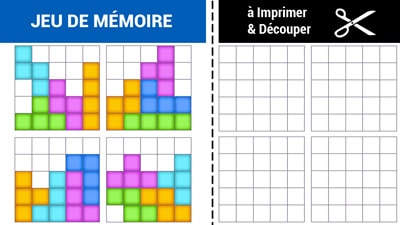Jeu de mémoire à imprimer - Jeu du Tétris - Gratuit