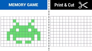 Printable memory game - Space invader - Free