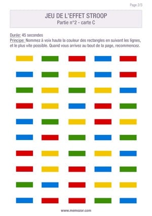 Effet Stroop - carte C à imprimer