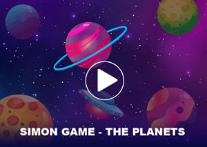 Simon game with planets