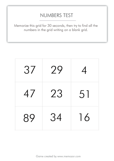 Printable memory attempt - quantities (grid 2) - Cost-free check out! picture relating to Number 2 Printable known as Printable memory consider - figures (grid 2) - Totally free attempt!