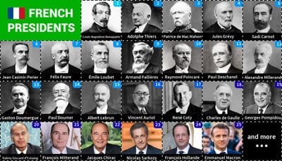 Cards of the 25 French Presidents