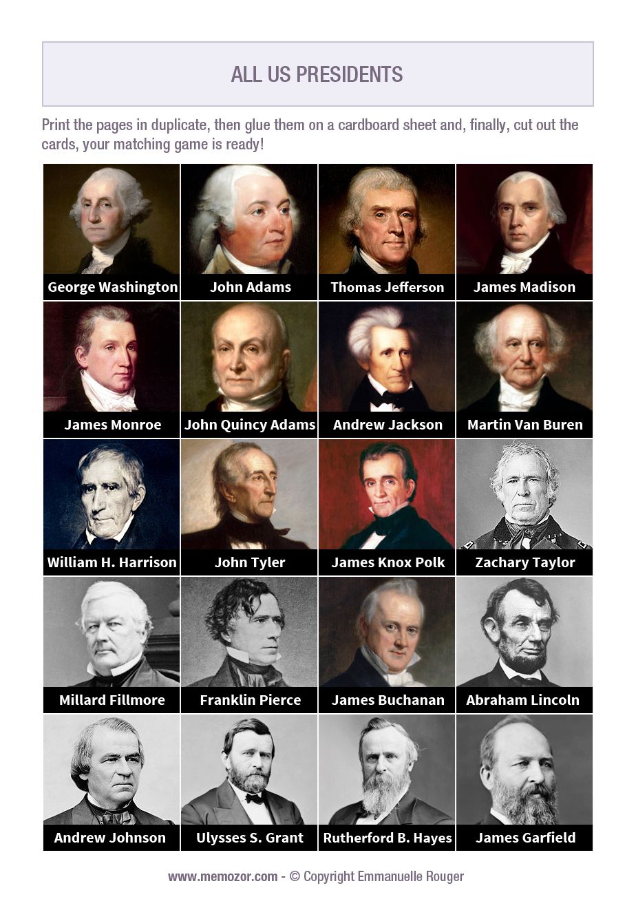 List Of U.s. Presidents In Order Printable The Digital Collections Of ...