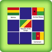 Matching game - red, yellow and green Country Flags