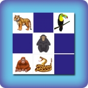 Jeu de memory pour enfants - animaux de la jungle - en ligne et gratuit