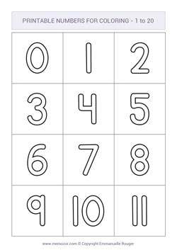 Printable numbers for colouring Printable numbers for colouring